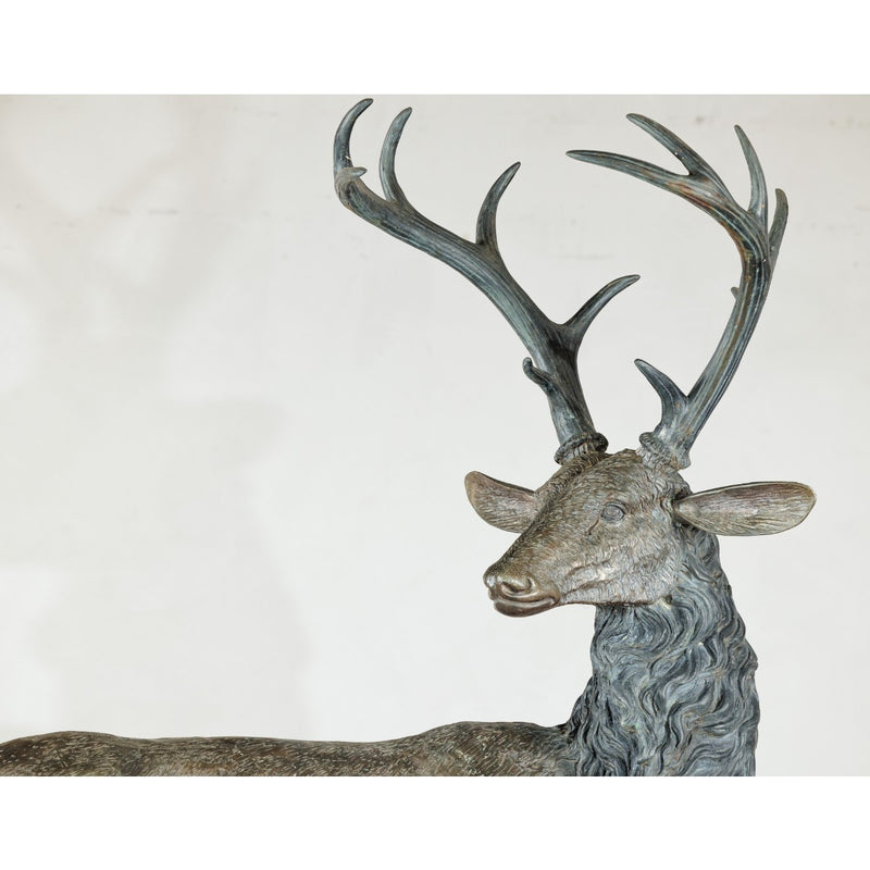 Large Bronze Stag Statue