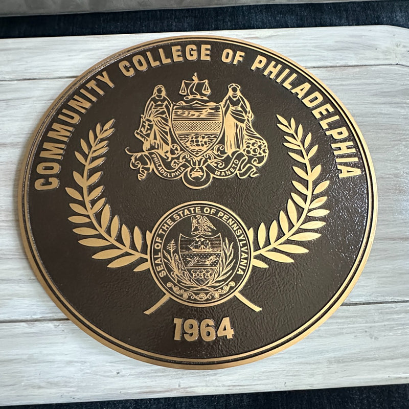 College Crest Bronze Plaque