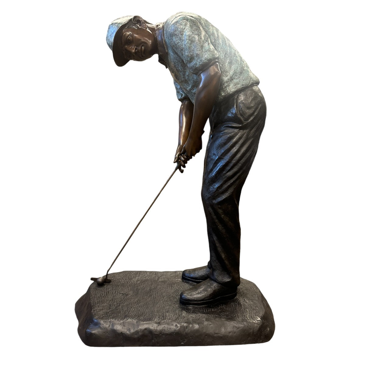 Golfer Statue hand carved wooden floor statue 3ft. Incredible popular Detail!