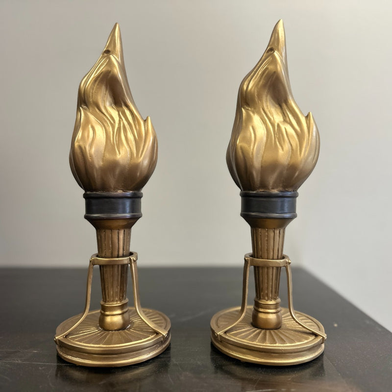 Pair of Bronze Torches