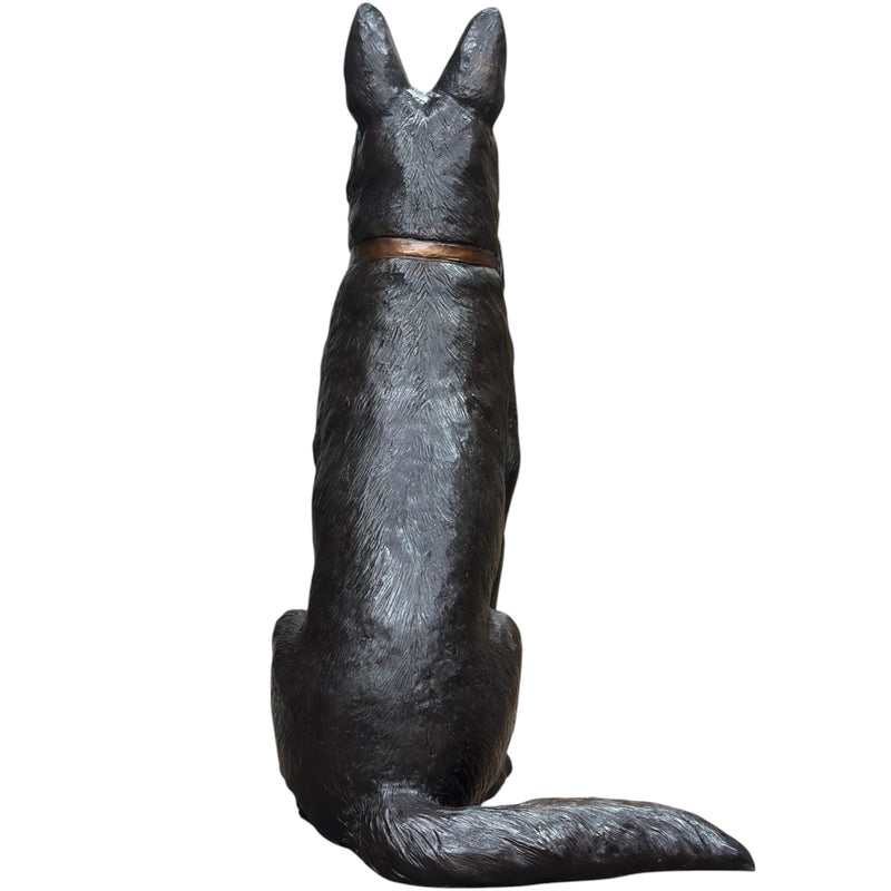 K9 German Shepherd Dog Statue with Custom Police Shield