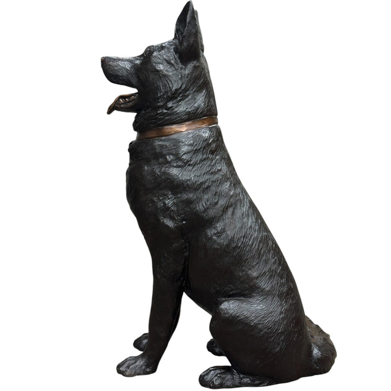 K9 German Shepherd Dog Statue with Custom Police Shield