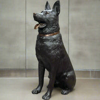 K9 German Shepherd Dog Statue with Custom Police Shield