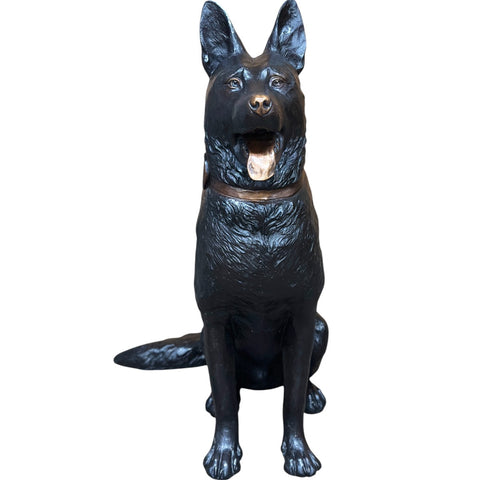 K9 German Shepherd Dog Statue with Custom Police Shield