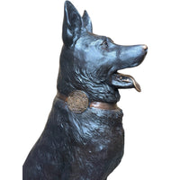 K9 German Shepherd Dog Statue with Custom Police Shield