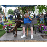 Custom Bronze Statue of Cathy Lee on Park Bench