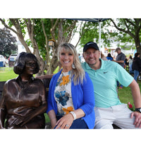 Custom Bronze Statue of Cathy Lee on Park Bench