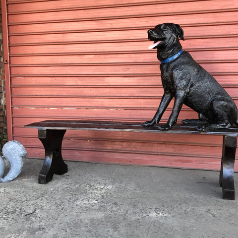 Jack Lab & Squirrel with Bench