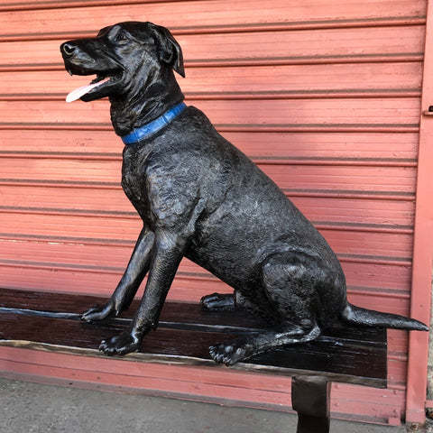 Jack Lab & Squirrel with Bench