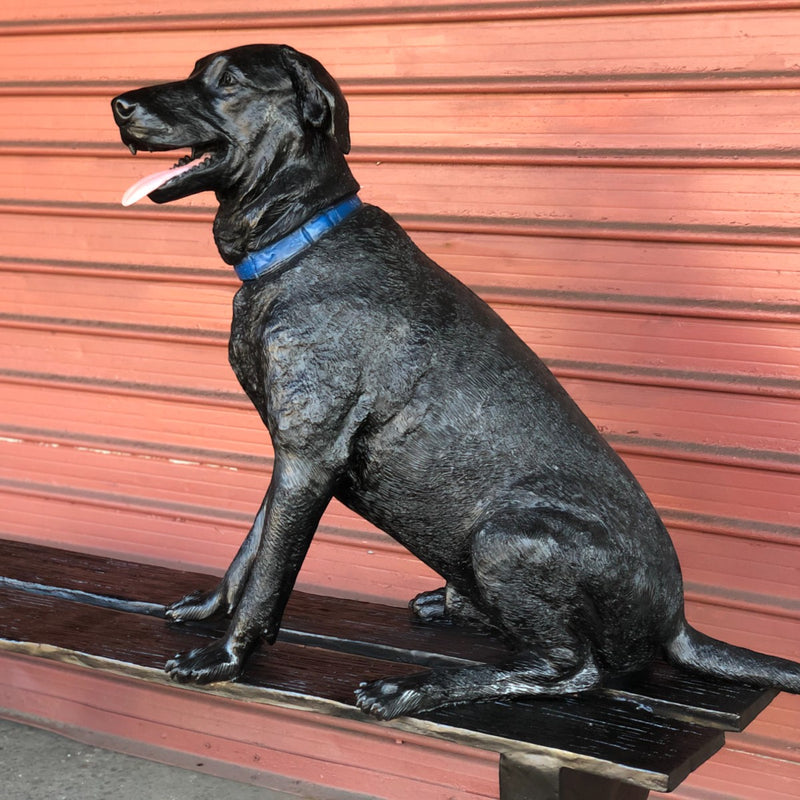 Jack Lab & Squirrel with Bench