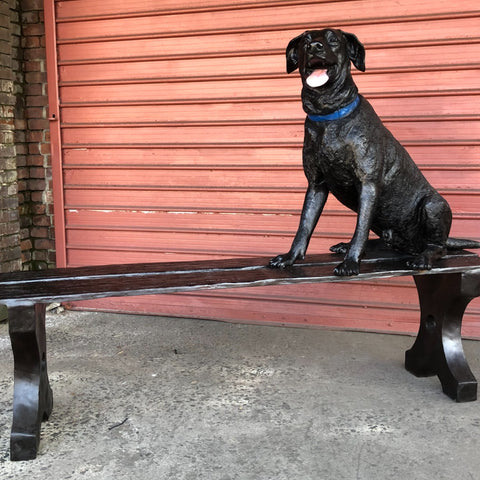 Jack Lab & Squirrel with Bench