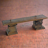 Backless Bronze Library Book Bench