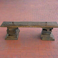 Backless Bronze Library Book Bench