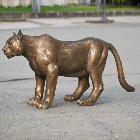 Bronze Wildcat Statue Standing