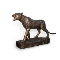 Roaring Cheetah Statue on Base