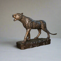 Roaring Cheetah Statue on Base