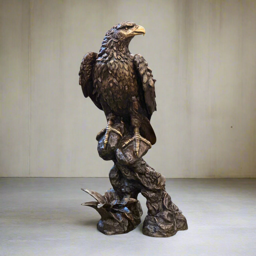 Guardian Eagle Statue Brown Patina