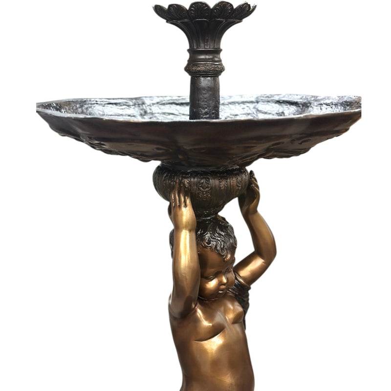 Balancing Cherub Bronze Fountain