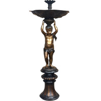 Balancing Cherub Bronze Fountain