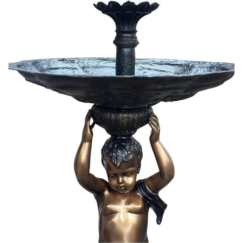 Balancing Cherub Bronze Fountain