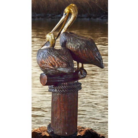 Pair of Pelicans on Log
