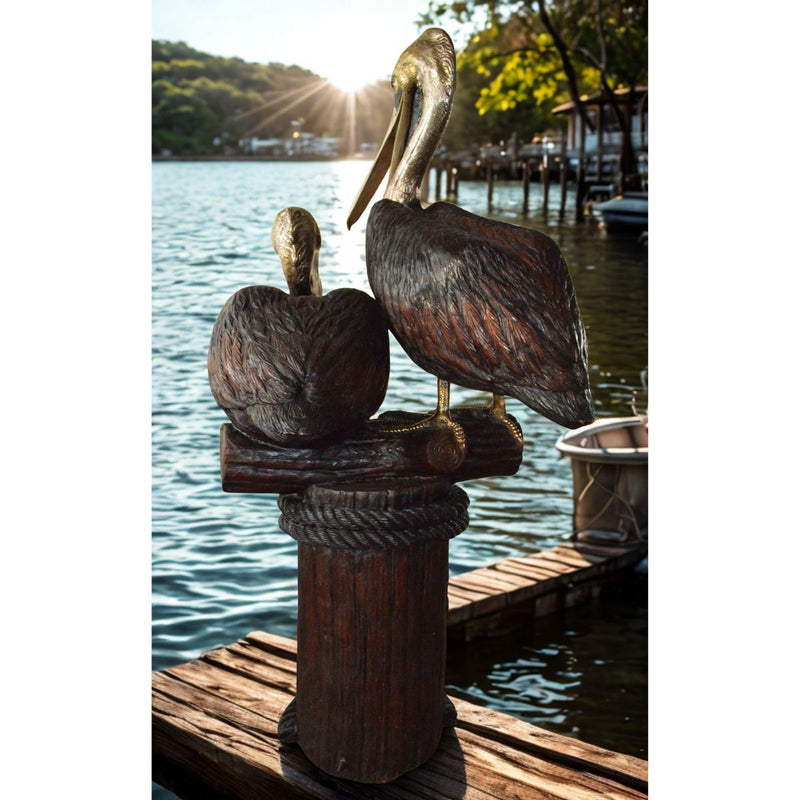 Pair of Pelicans on Log