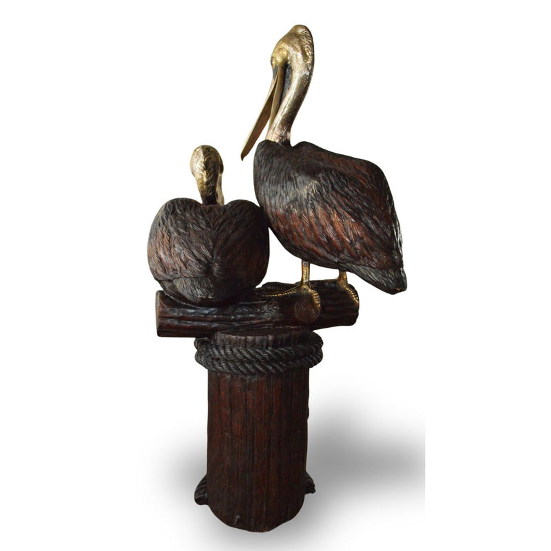 Pair of Pelicans on Log