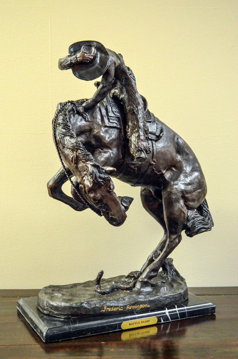 Rattlesnake Frederic Remington Bronze Tabletop Statue