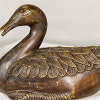 Bronze Tabletop Duck Statue