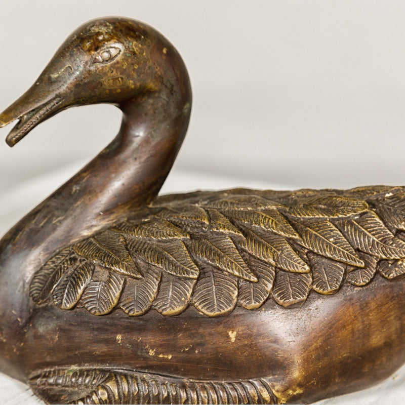 Bronze Tabletop Duck Statue