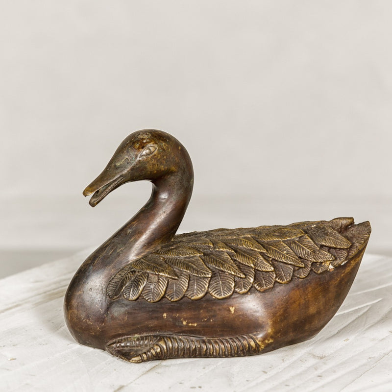 Bronze Tabletop Duck Statue
