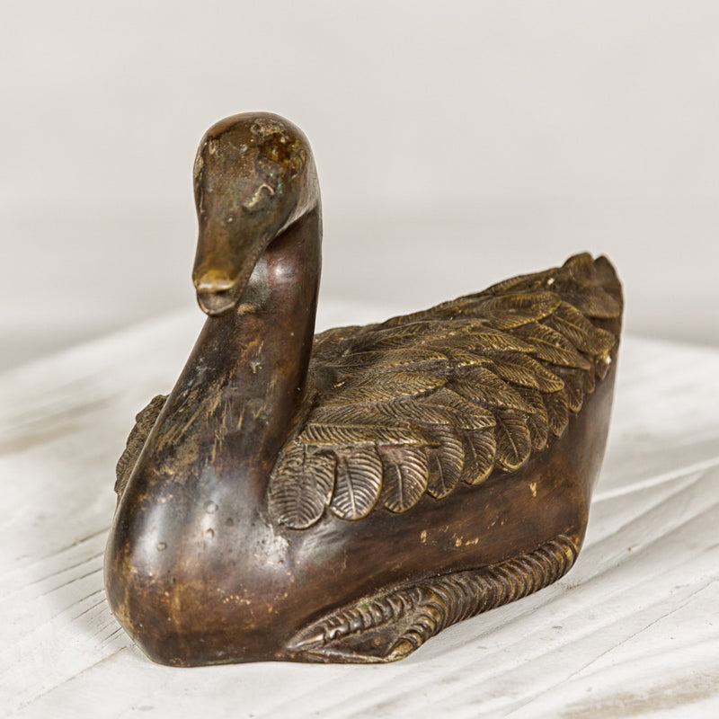 Bronze Tabletop Duck Statue