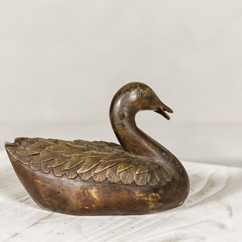 Bronze Tabletop Duck Statue