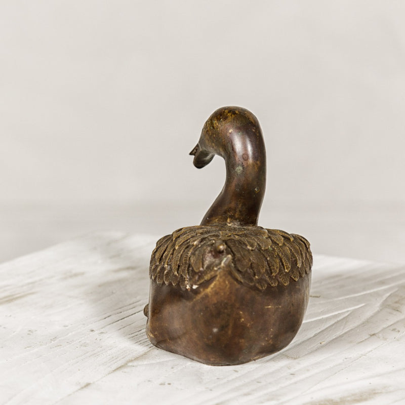 Bronze Tabletop Duck Statue