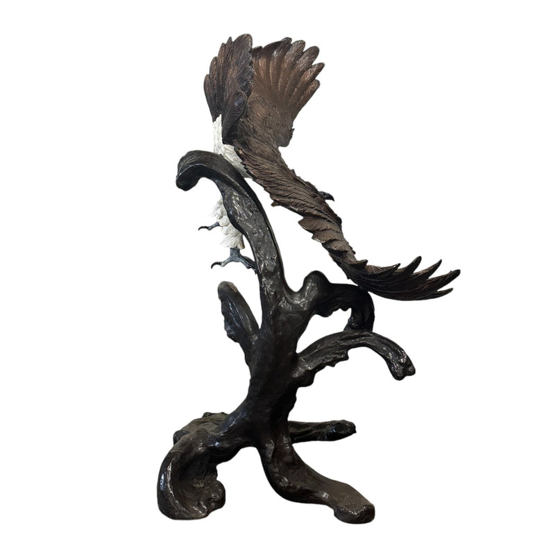 Bronze Osprey Bird Statue swooping wings