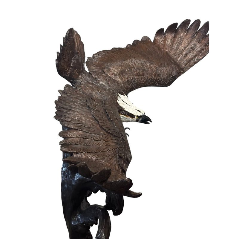 Bronze Osprey Bird Statue - aerial view