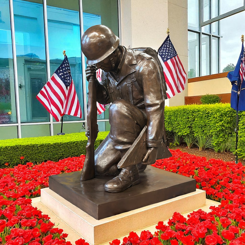 Honor the Fallen Patriotic Bronze Memorial Statue