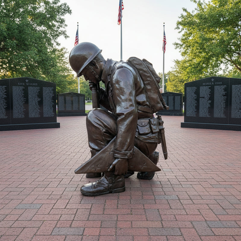 Honor the Fallen Patriotic Bronze Memorial Statue