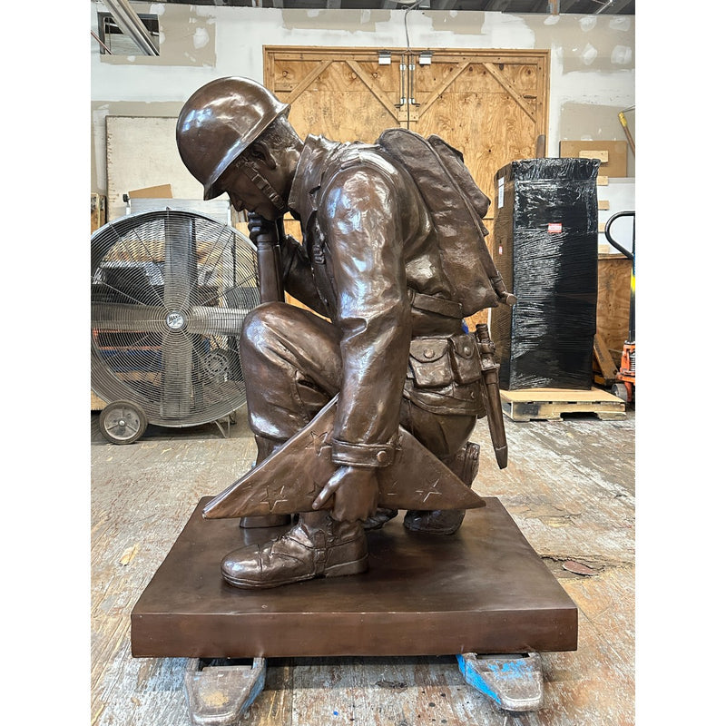 Honor the Fallen Patriotic Bronze Memorial Statue