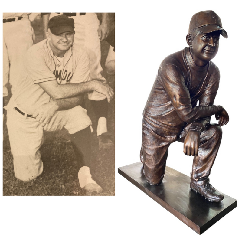 Charles Currier Custom Bronze Football Coach Statue