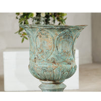 Large Verdigris Bronze Planter