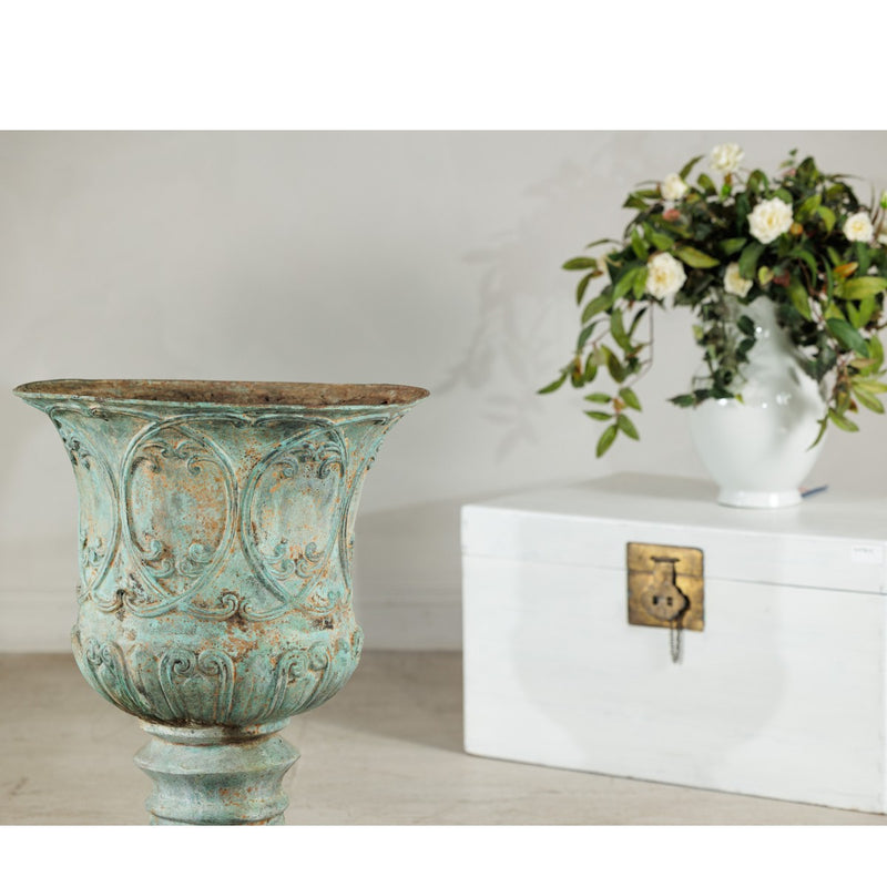 Large Verdigris Bronze Planter
