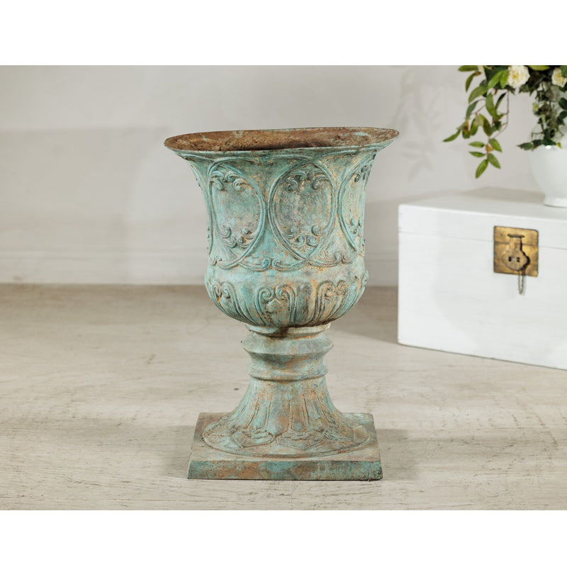 Large Verdigris Bronze Planter