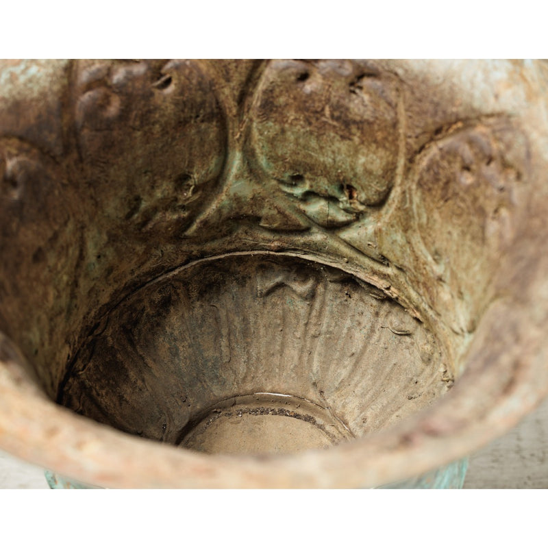 Large Verdigris Bronze Planter