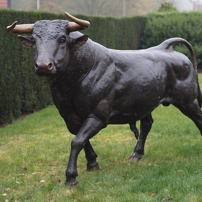 Bronze Bull Statue Running