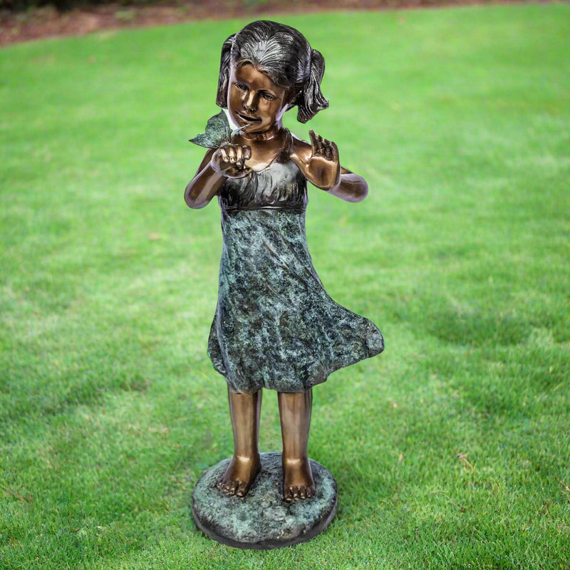 Butterfly Girl Bronze Statue