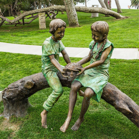 Bronze Statues of Children Playing