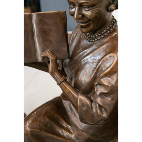 First Lady Barbara Bush on Large Book Bench