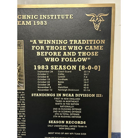College Football Tribute Plaque
