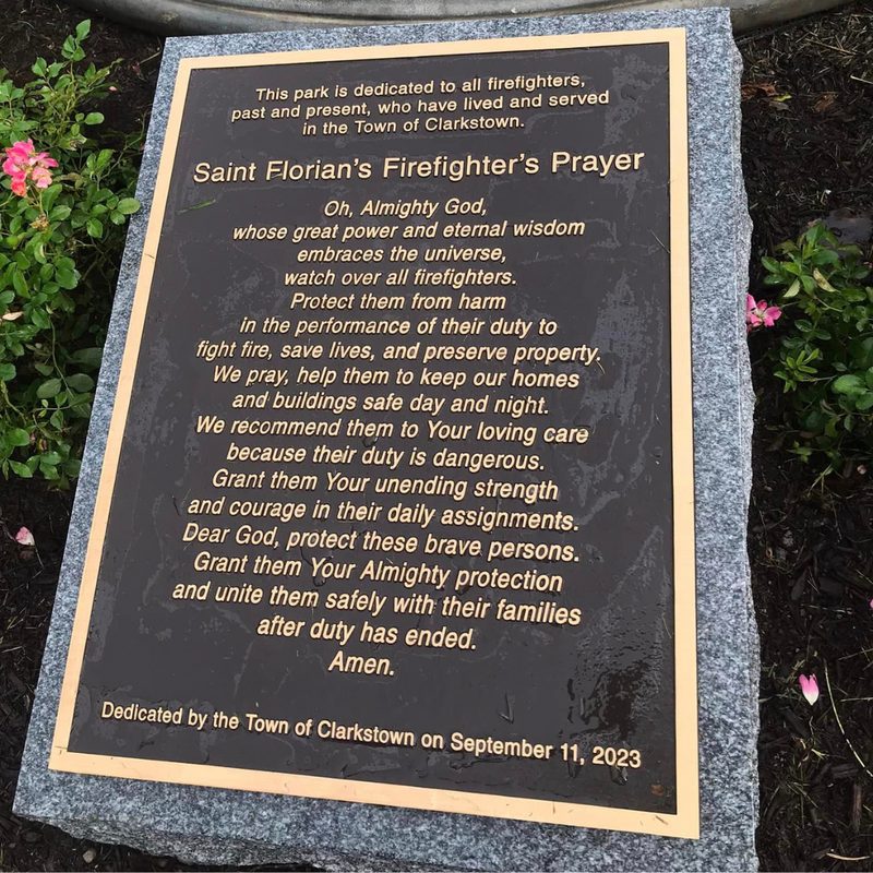 Firefighter's Prayer Memorial Plaque